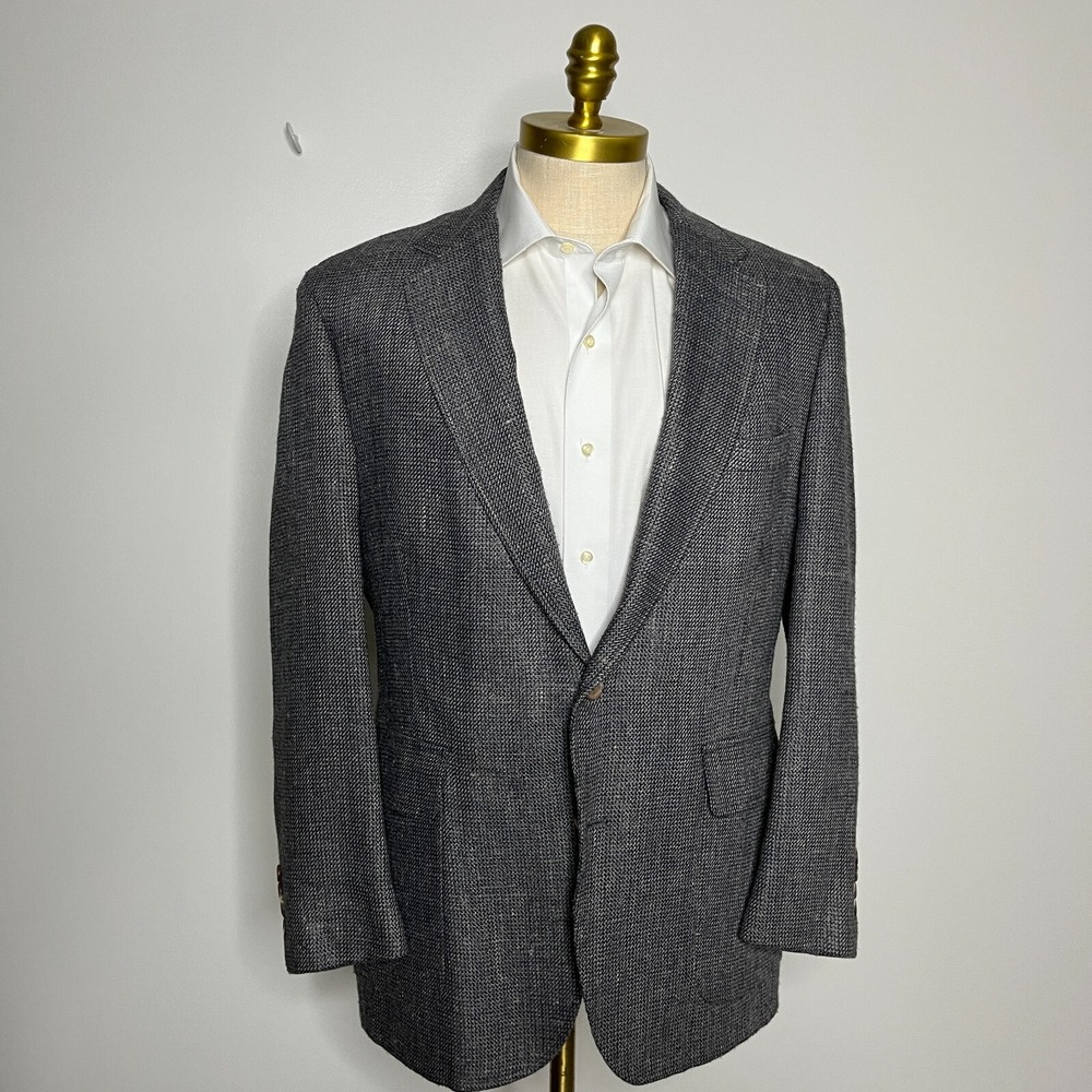 Britches of Georgetowne Sport Coat Mens 42R‎ Gray Donegal Tweed Wool Silk Blazer